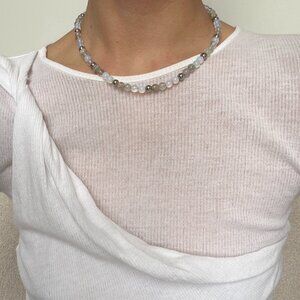 Handmade Jade Bead Necklace Choker | Natural Stone Beaded Choker Necklace